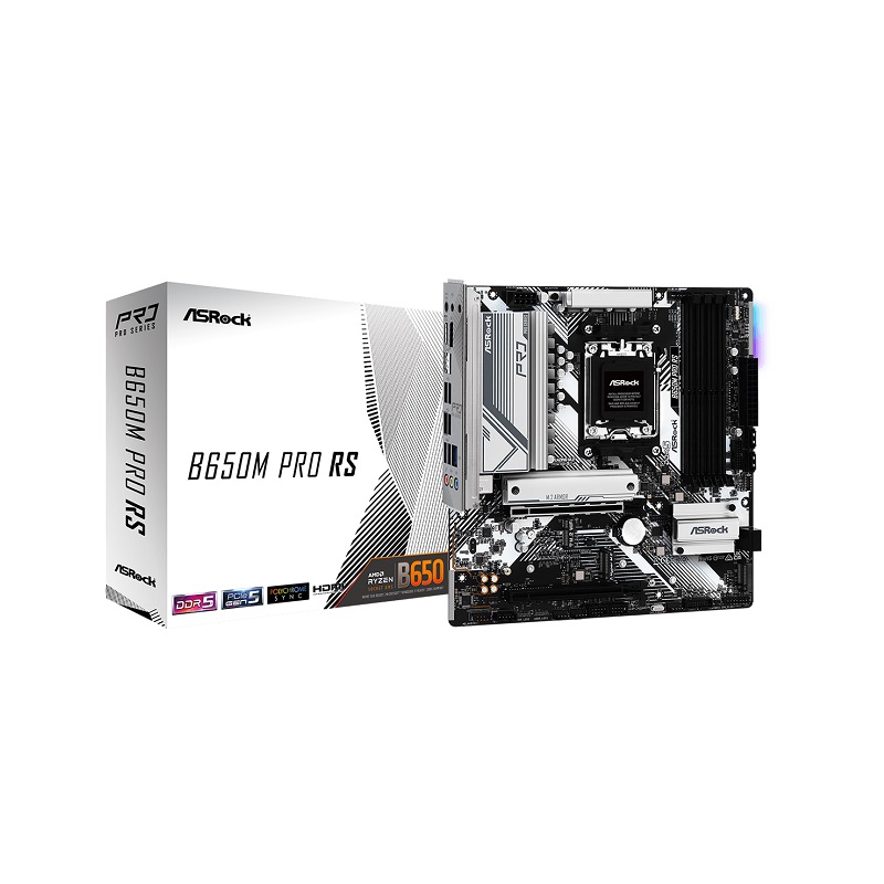 Tarjeta Madre ASROCK B650M Pro RS, AMD AM5 Series 9000, DDR5 7200, M.2, HDMI, DisplayPort, Micro ATX
