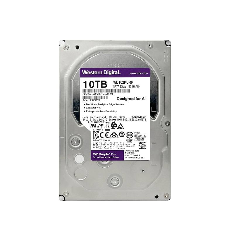 Disco duro WD para video vigilancia Morado 10TB 3.5, 7200 RPM, 512MB, 6.0Gb/s Purple