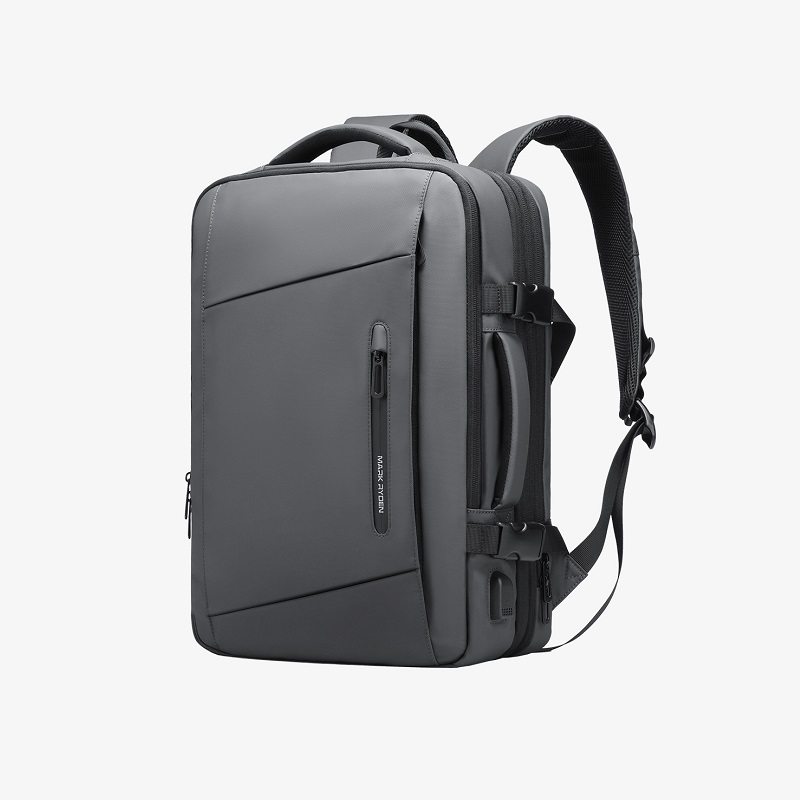 Mochila Expandible Mark Ryden MR9299-KR07, para laptops de hasta 17.3", Puerto USB, 46cm x 30cm x 18-28cm, Tela impermeable, color gris
