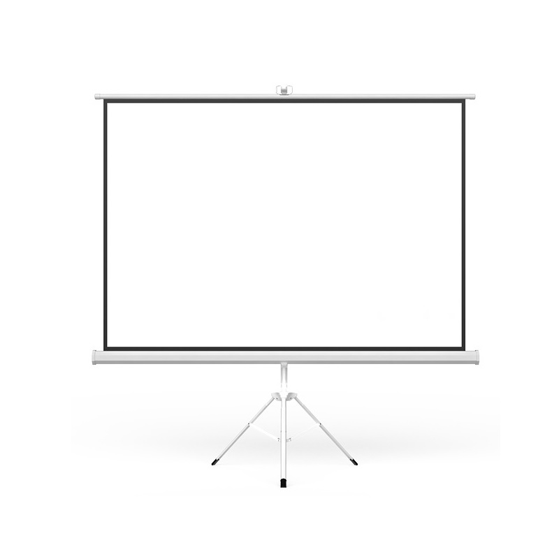 Pantalla de proyección manual T-Vision de 120", 16:9 HD, 1.78M x 2.59M alto x ancho, fibra de vidrio, con Tripode, blanca