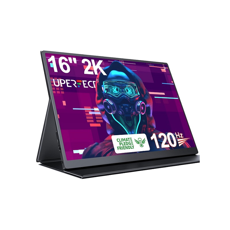 Monitor LED portátil UPERFECT C2 de 16" 2K QHD 120Hz, IPS, puertos mini HDMI y USB Tipo C