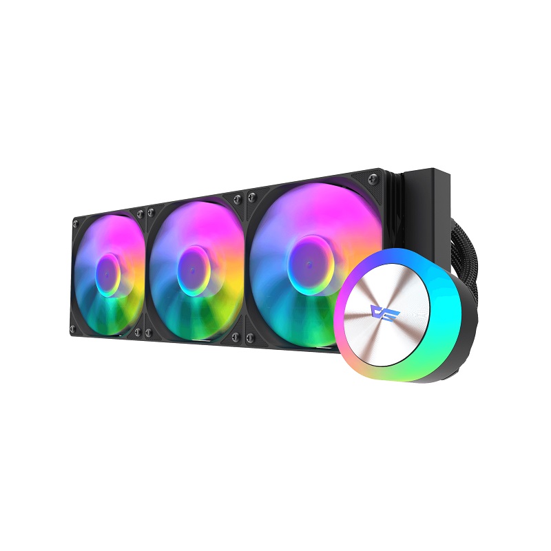 Sistema de Enfriamiento Liquido DarkFlash DG360, Radiador 360mm, ARGB LED tri Fan, 1800RPM, Negro