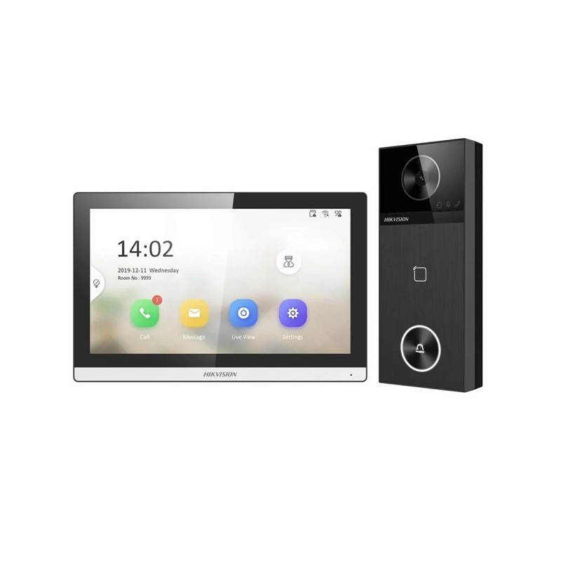 Intercom Hikvision KIS610-P, Manos Libres con Pantalla LCD a Color de 7" (INTERCOM), Ip65