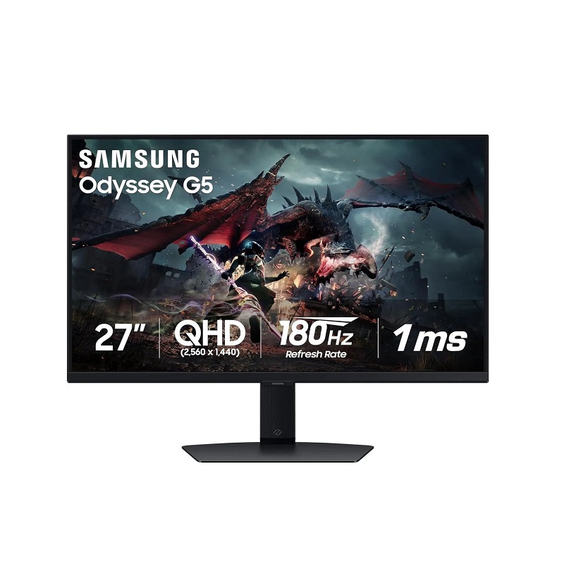 Monitor Gaming Samsung Odyssey G5, 27" QHD, 1ms, 180Hz, HDMI, DisplayPort, FreeSync / AMD Adaptive Sync