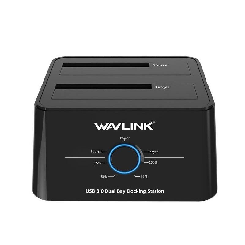 Docking Wavlink WL-ST334U 2 Bahias, 5Gbps, USB3.0 Para HDD 2.5 / 3.5 SATA & SSD