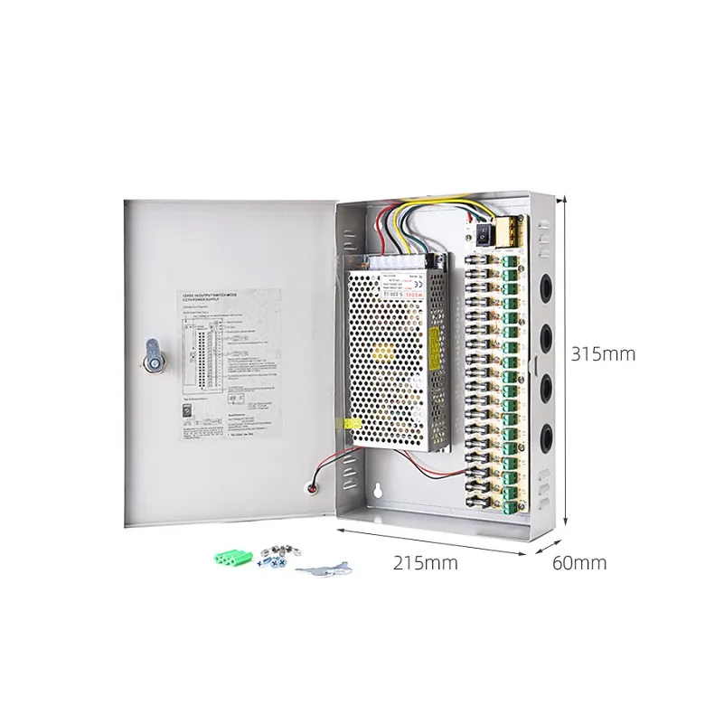 Fuente de Poder Panel de Distribucion T-Vision de 24V 10A, 18 Canales, 240W