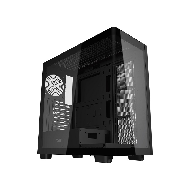 Gabinete Gaming DarkFlash DS900G, ATX Mid Tower, Panel lateral y frontal de vidrio templado, Color Negro