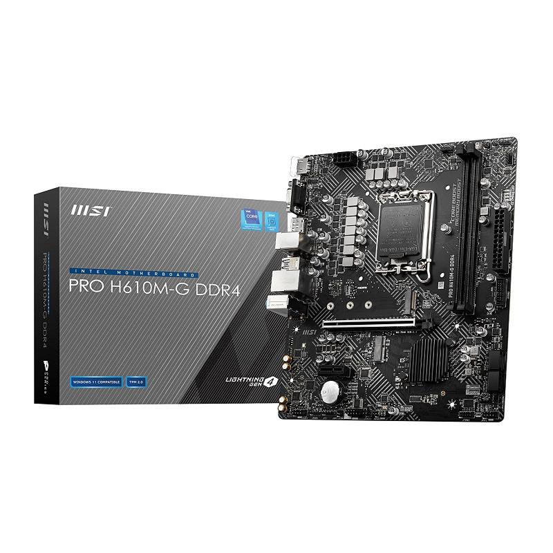 Tarjeta Madre MSI PRO H610M-G DDR4, LGA1700, DDR4 3200, SATA 6Gb/s, PCIe 4.0, M.2,  VGA, HDMI, DP, Micro ATX