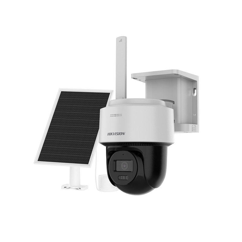 Cámara IP Mini PT Hikvision 4G LTE, 2.8mm, 4MP 2K, IR 30m, Smart Hybrid Light, audio bidireccional, IP66, Plástico