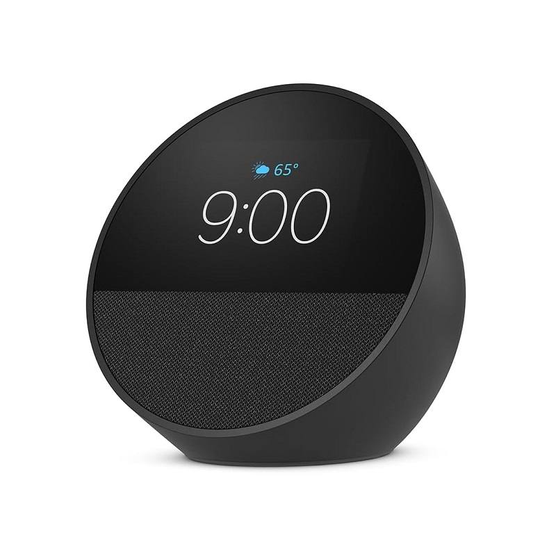 Bocina Amazon Echo Spot, con Alexa, Conexión Bluetooth y Wi-Fi, color Negro, Gen 2024