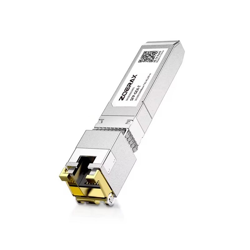 Módulo de transferencia ZoeRax multimodo SFP+ 1.25Gbps a RJ45, hasta 100M.