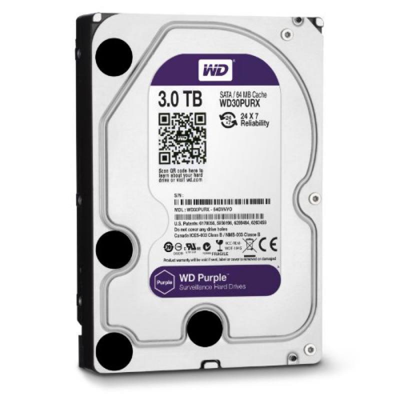 Disco duro WD para video vigilancia Morado, 3TB 3.5 256MB 5400RPM SATA, Purple
