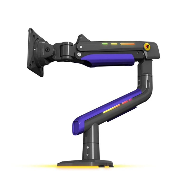 Soporte de mesa North Bayou G60 RGB para Monitores de 32-60", Rotación 360°, Girar 90°, Carga máx 20kg, color negro