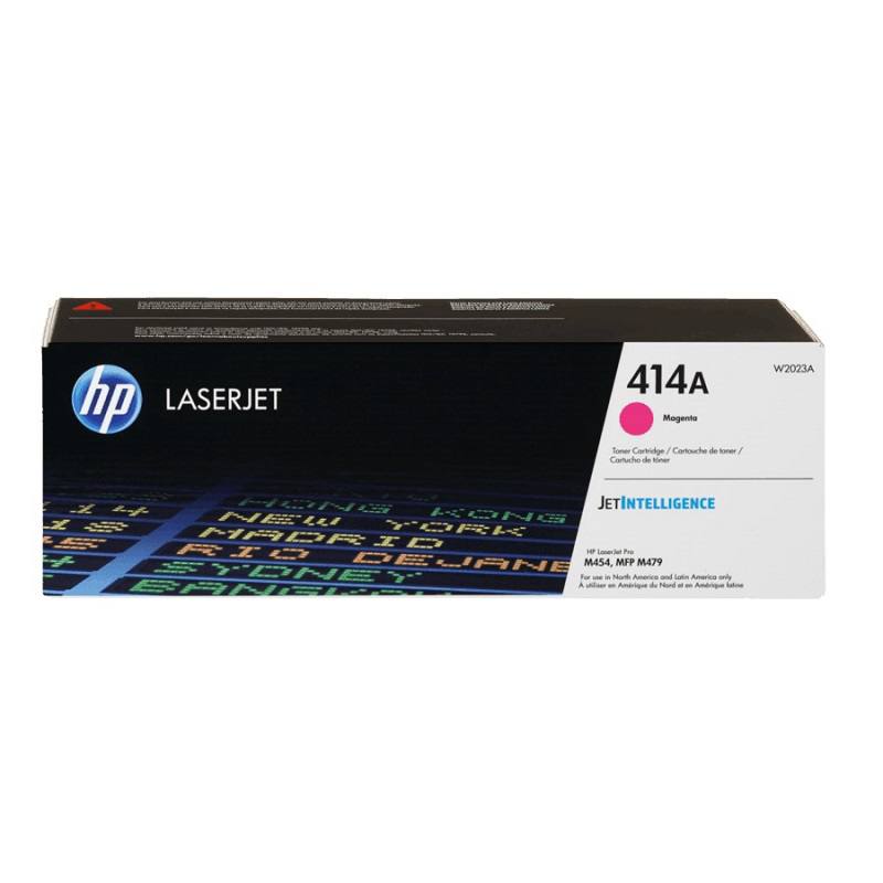 Toner HP 414A-W2023A Magenta, Para Impresoras LaserJet Pro Serie M454 Y M479, Rinde Aproximadamente 2,100 Páginas