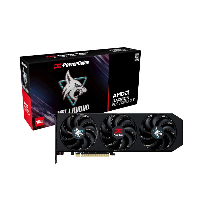 Tarjeta de video PowerColor HELLHOUND AMD Radeon RX9060XT, 8GB GDDR6, HDMI, DisplayPort, PCIe 5.0