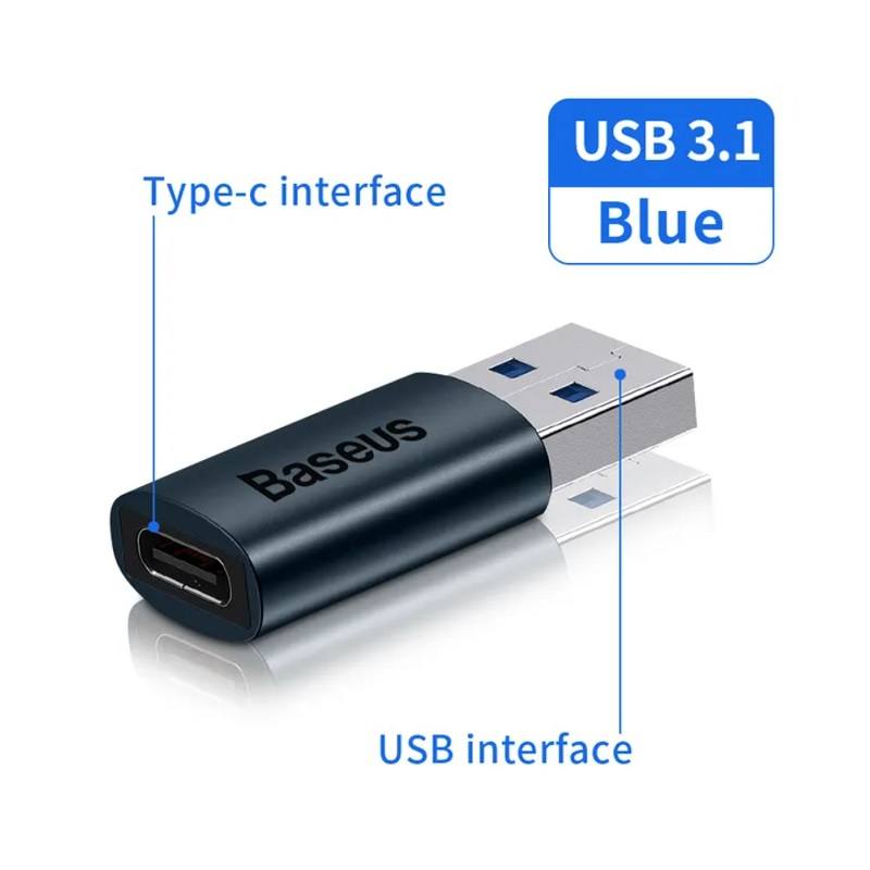 Adaptador convertidor Mini OTG BASEUS de USB 3.1 macho a USB Tipo C hembra
