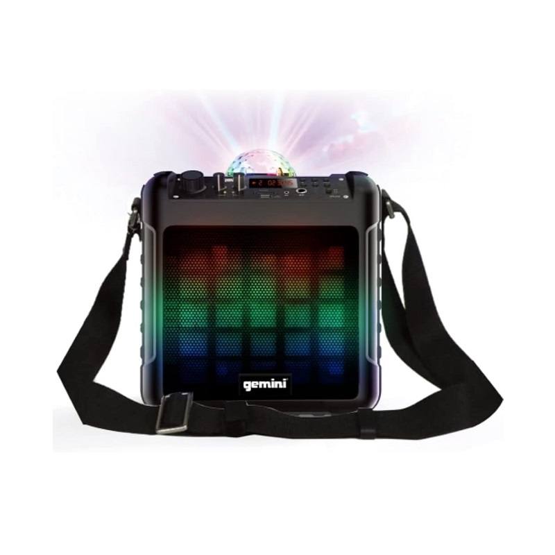 Bocina Gemini Sound MPA-K650, conexión Bluetooth, radio FM, USB y tarjeta SD, Batería recargable, hasta 5 horas, Iluminación Led
