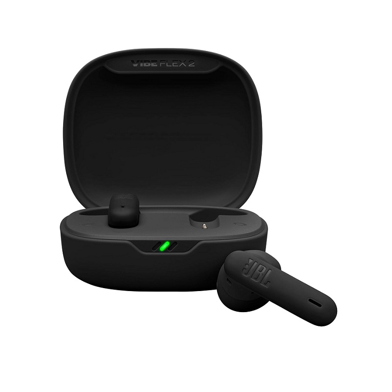 Audifonos JBL Vibe Flex 2, Con estuche de carga, Estéreo, conexión inalámbrica Bluetooth 5.3, IP54, Negro