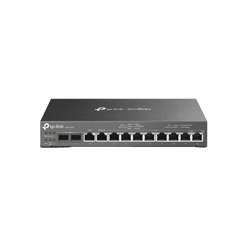 Router Omada ER7212PC 3-en-1 Gigabit VPN, Gateway, 8 Poe+, 110W, 2 SFP+, hasta 4 WAN