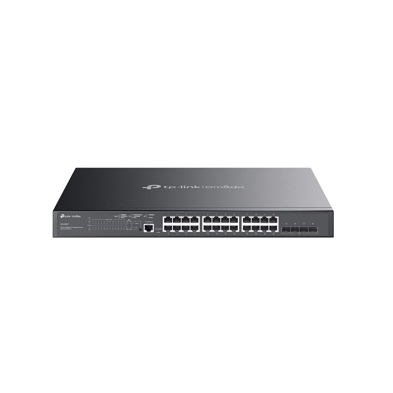 Switch TP-LINK TL-SG3428MP Omada L2+ de 24 puertos Gigabit 10/100/1000M POE, con 4 puertos SFP, Rack