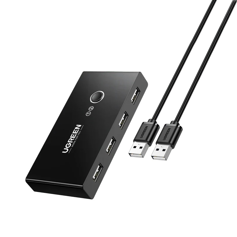 Multiplicador KVM UGREEN US216 de 4 Puertos USB 2.0, Color negro