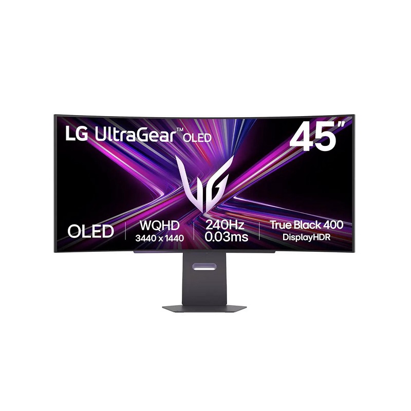 Monitor Curvo Gaming LG Ultragear OLED de 45" WQHD, 0.03ms, 240Hz, USB-C (PD 65W), HDMI 2.1, DisplayPort 1.4, AMD FreeSync Premium Pro