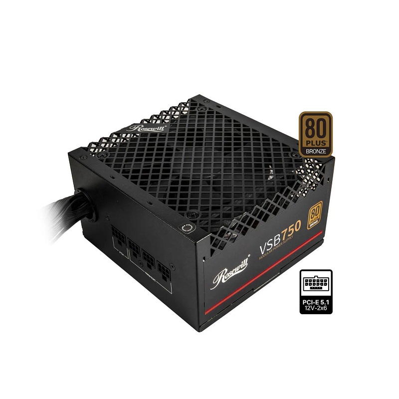 Fuente de Poder Rosewill VSB750 ,750W Semi Modular, 80 PLUS Bronze, ATX 3.0 & 3.1,  PCIe 5.1 12V