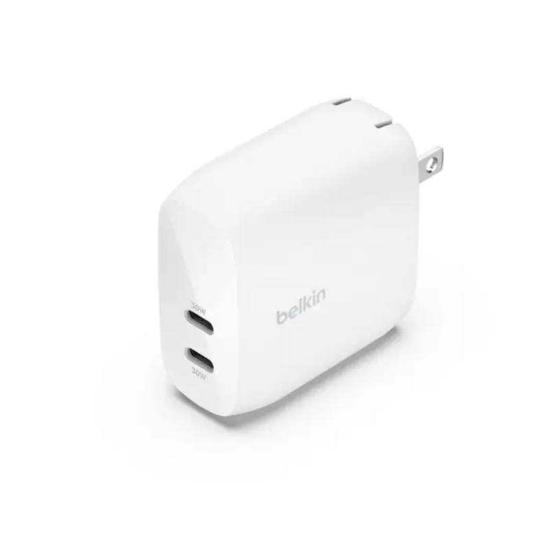 Cargador de Pared BELKIN, PD USB Tipo C BoostCharge con PPS 60W, carga rápida, Blanco