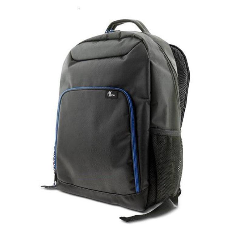 Mochila XTECH XTB-211 para laptop de hasta 15.6", Color Negro, poliéster, zipper en azul