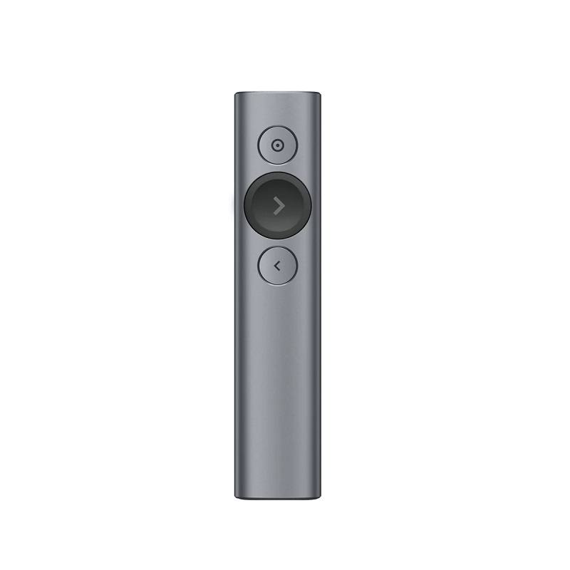 Presentador Inalámbrico LOGITECH SPOTLIGHT, Puntero digital personalizable, conectividad USB y Bluetooth 2.4GHz, 30M, Gris