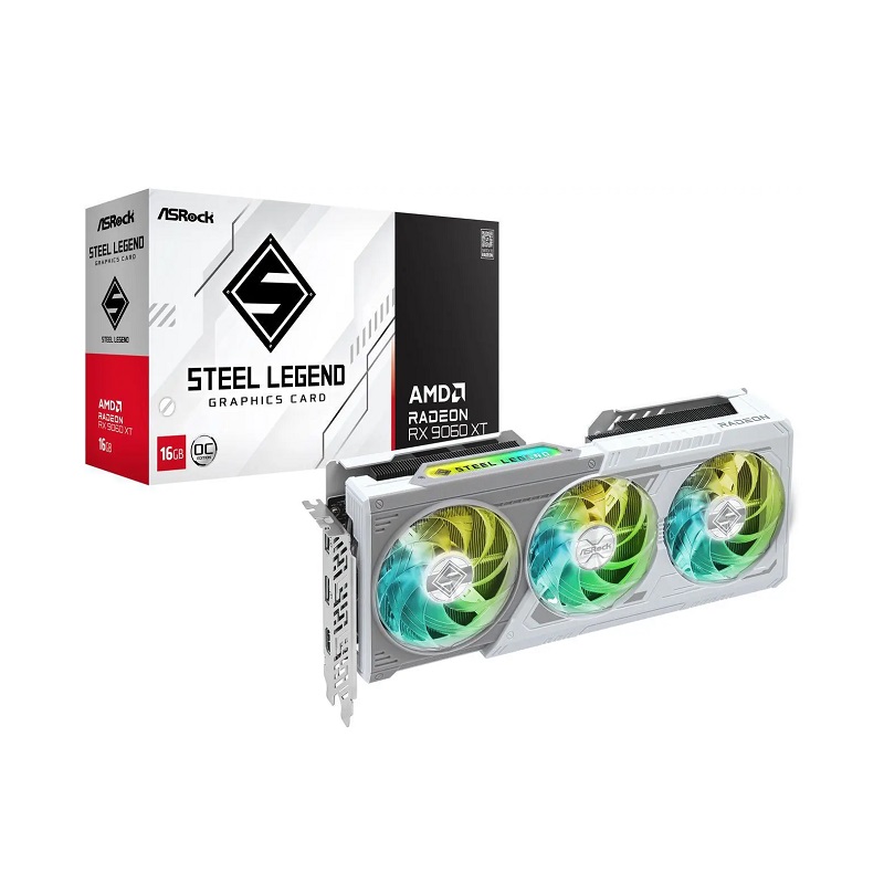 Tarjeta de video ASRock Steel Legend Radeon RX9060XT, 16GB GDDR6, HDMI, DisplayPort, PCI-e 5.0, 128-Bit