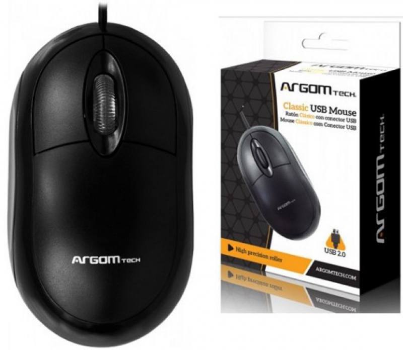 Raton Optico Argom-ARG-MS-0002 -USB, NEGRO