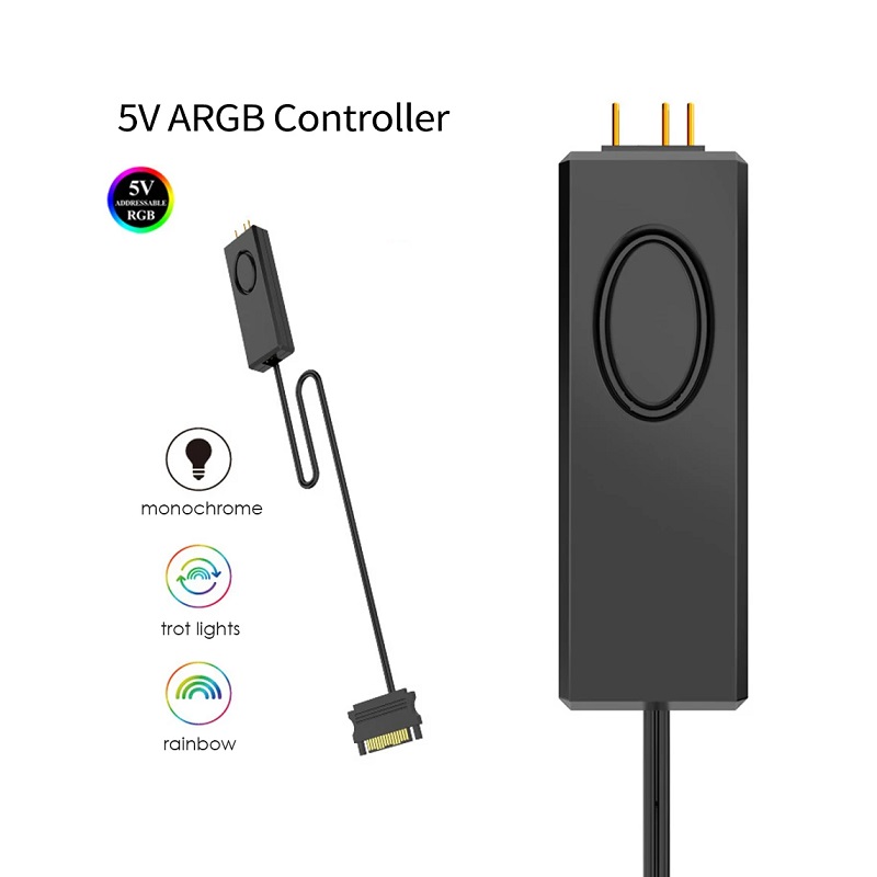 Controlador de iluminación ARGB SATA para computadora de escritorio,  3 pines, 5V