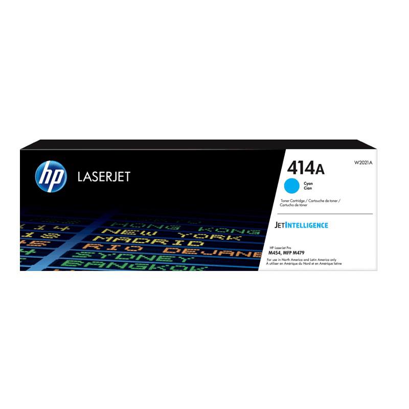 Toner HP 414A-W2021A Cyan, para impresoras LaserJet Pro serie M454 y M479, Rinde Aproximadamente 2,100 Páginas