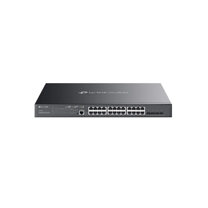 Switch TP-LINK Omada SG3428XMP de 24 puertos Gigabit 10/100/1000M PoE+, con 4 puertos 10GE SFP+, L2+, Rack