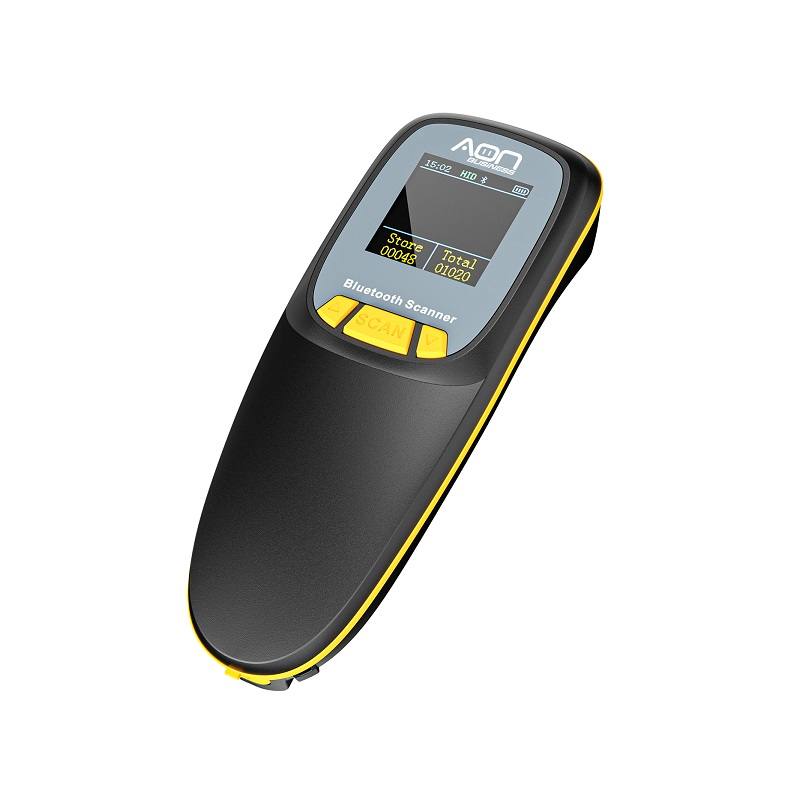 Lector de codigo de barra y QR portátil AON, MS-155 2D, conexión inalámbrica 2.4G y Bluetooth, Negro
