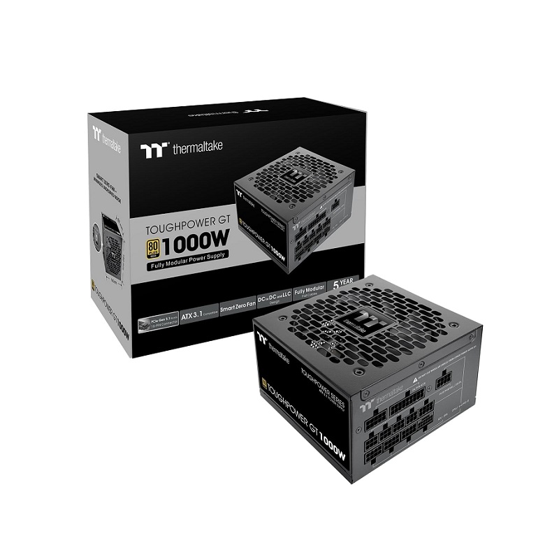 Fuente de Poder THERMALTAKE Toughpower GT, 1000W, 80+ Gold, ATX 3.1, PCIe 5.1, Full Modular, Negro