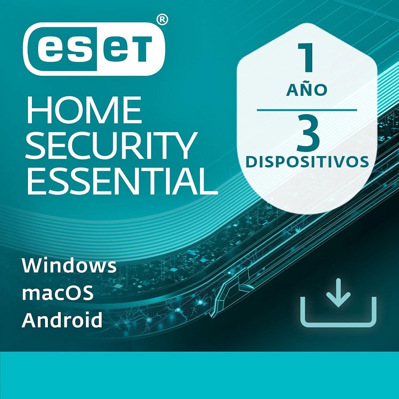 Programa Antivirus ESET Home Security Essential para 3 PC, Licencia de 1 año, Descarga digital