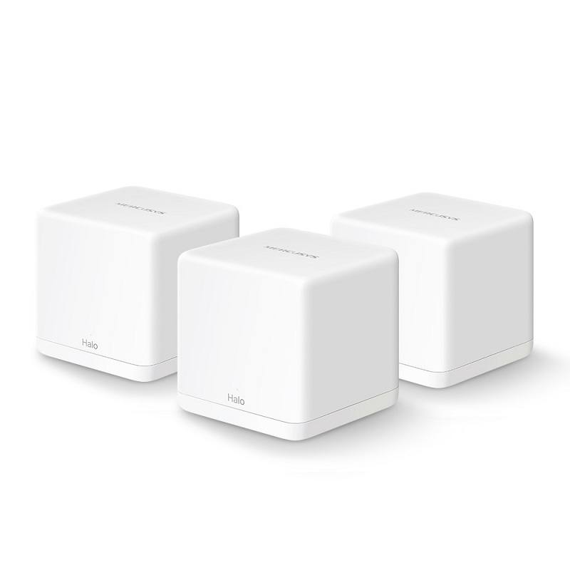 Router Inalambrico MERCUSYS Halo H30G, Wi-Fi 5 Mesh AC1300 Dual Band, 400Mbps 2.4GHz y 867Mbps 5GHz, 2 puertos Gigabit, (3-pack)