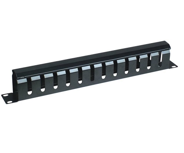 Organizador de cable T-VISION 1U, 19", 12 salidas, Metálico