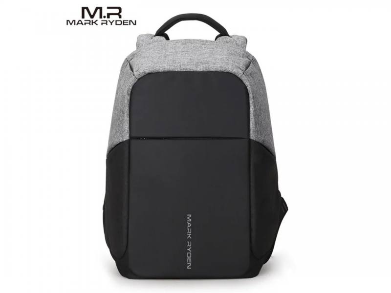 Mochila MARK RYDEN antirrobo 15.6" con compartimiento para laptop, Color Gris y Negro