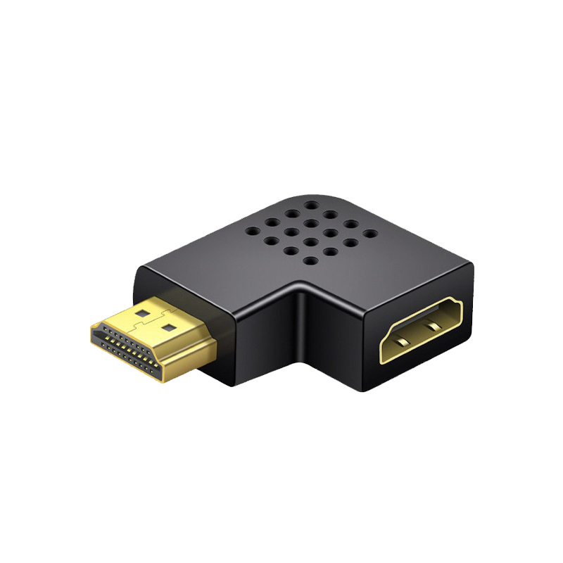 Adaptador HDMI Macho a Hembra, en Forma de L, 90 grados hacia la derecha