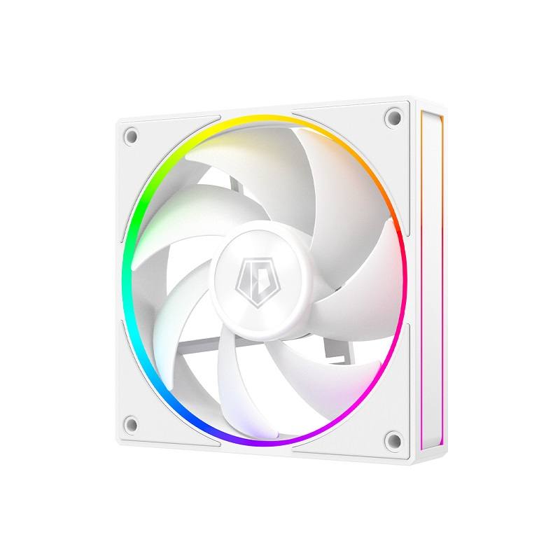 Abanico ID-COOLING AF-127 ARGB, LED MultiColor, 120MM, 12V DC, 4Pin PWM, Blanco