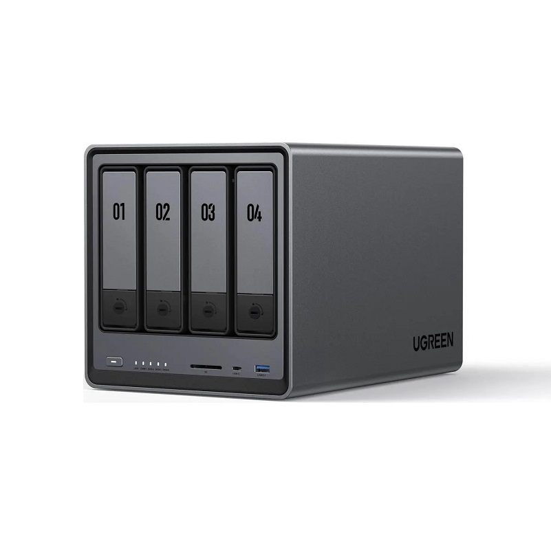 NAS UGREEN NASync DXP4800, para 4 Discos, Intel N100 de 4 Núcleos, 8GB RAM DDR5, HDMI, USB 3.2, 2x M.2, 2x LAN 2.5GbE