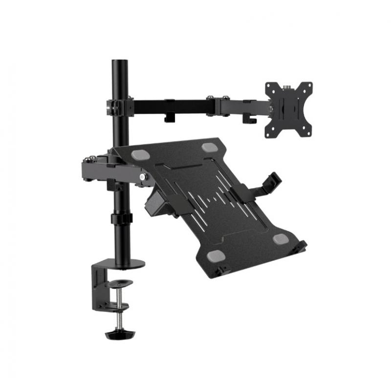 Soporte de mesa KLIP XTREME para monitor y laptop, 13" a 32", 180° de rotación, 8kg / 4,49kg