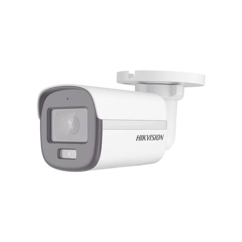 Cámara Bullet Hikvision, TVI/CVI/AHD/CVBS, 2.8 mm, 2MP, IR 20M, Outdoor/Indoor, Micrófono, Color Vu, IP67, Metal