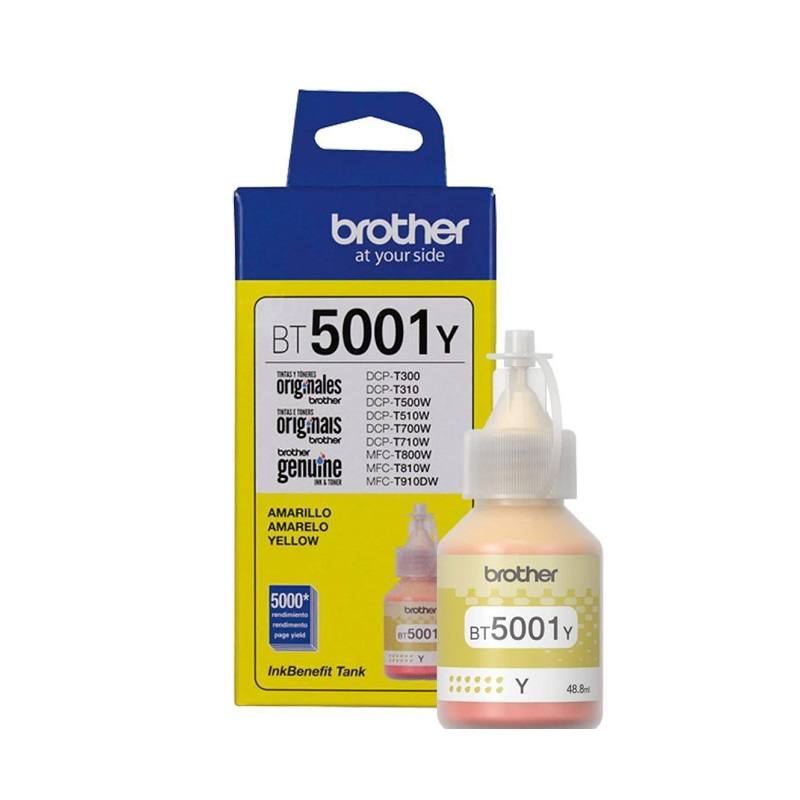 Botella de tinta Brother Amarillo 48.8ml, para DCP-T500W, DCP-T510W,DCP-T700W, DCP-T710W, MFC-T910W, MFC-T800W