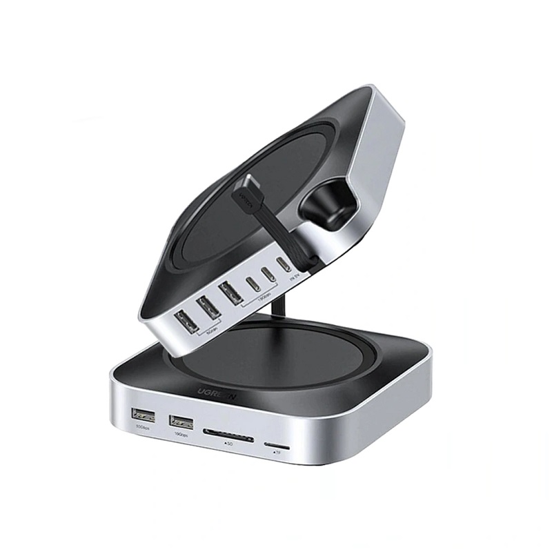 Docking Station UGREEN 11 en 1 CM841, puertos USB-C y USB-A 10Gbps, UHS‑II SD/TF, MicroSD, soporta hasta 8 TB SSD M.2