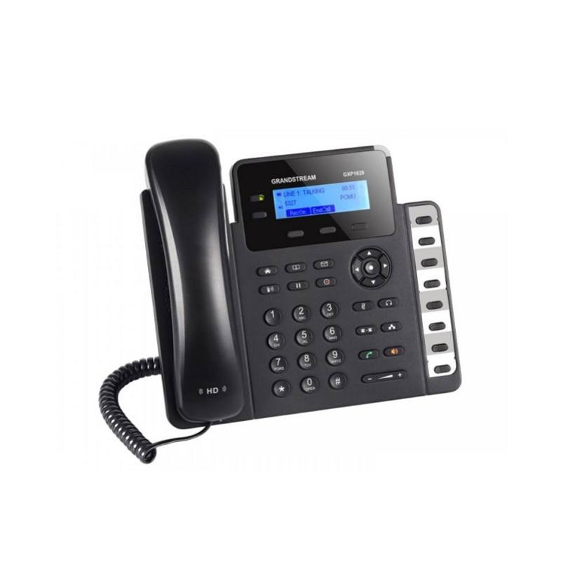 Telefono IP GRANDSTREAM GXP1628 De 2 Linea, 2 Cuentas SIP, 3 Vías De Conferencia, Puertos Gigabit De Doble Conmutación