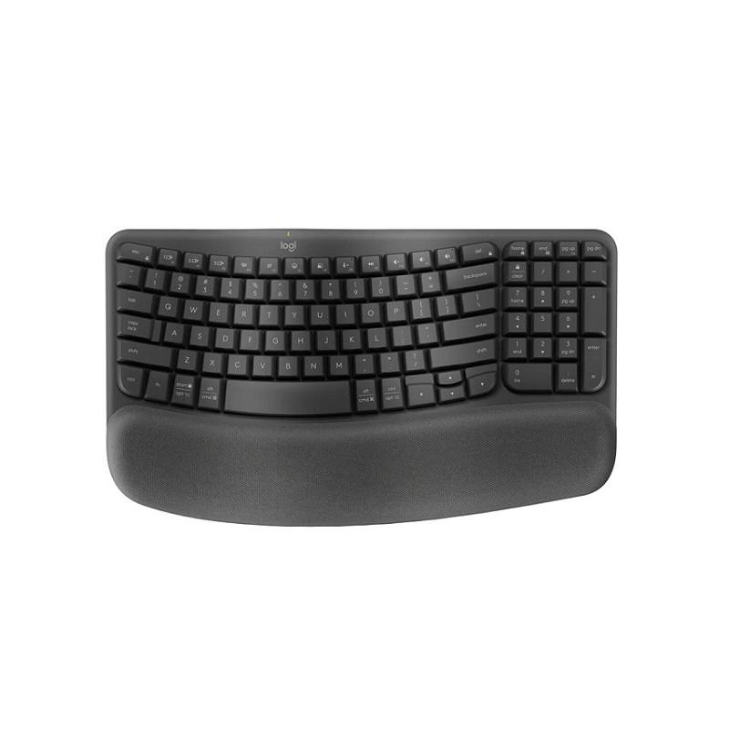 Teclado LOGITECH Ergo Wave Keys, Inalámbrico, Bluetooth, Inglés, Negro
